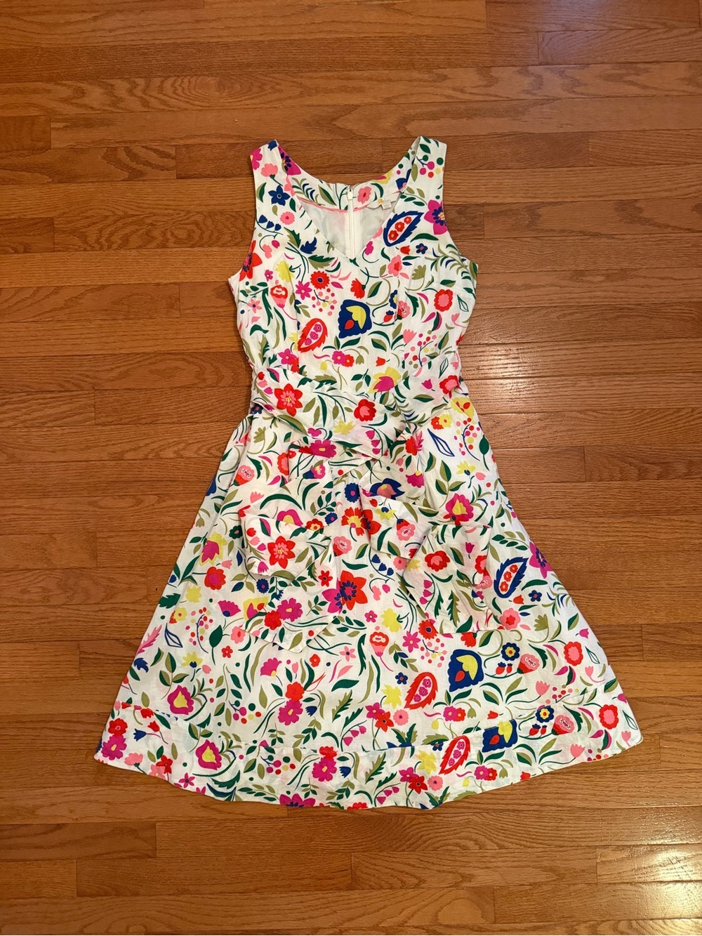 Boden Paisley Floral Sleeveless V-neck Midi Dress
